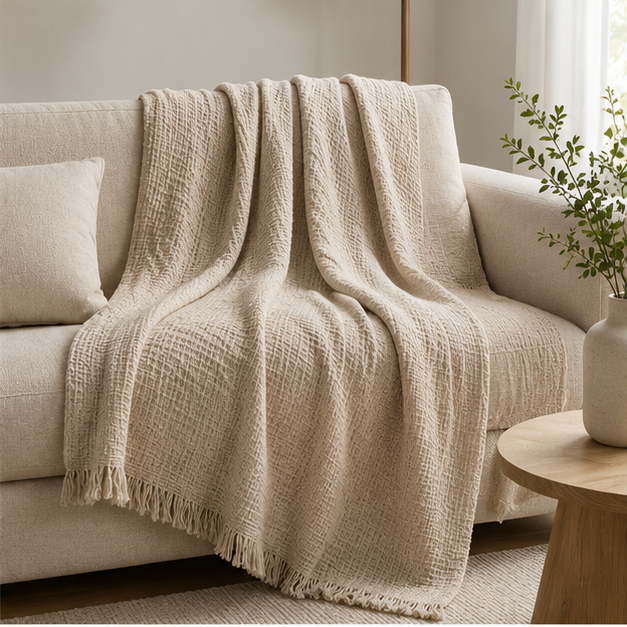 Textured Cotton Throw